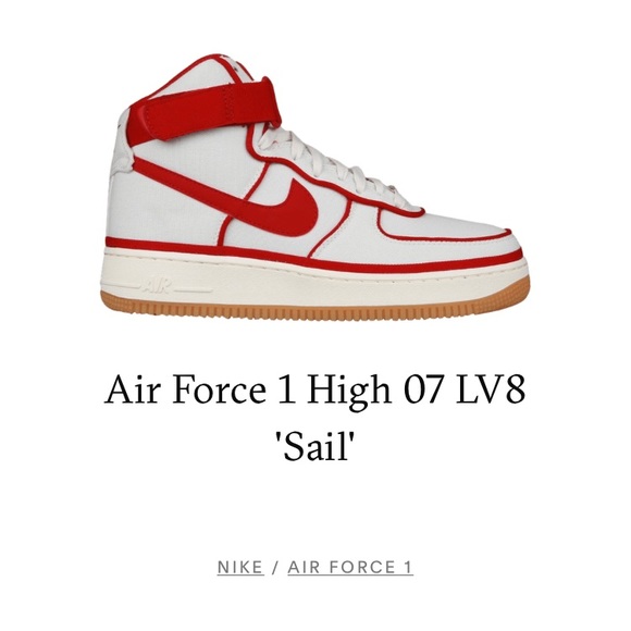 Nike Air Force 1 One High Sail Red 806403-101 AF1 - Picture 2 of 8